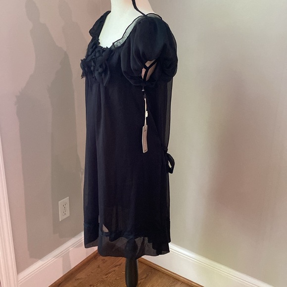 NWT Lucca Couture L black mini dress sweet girl dark Academia goth embellished - Picture 4 of 16